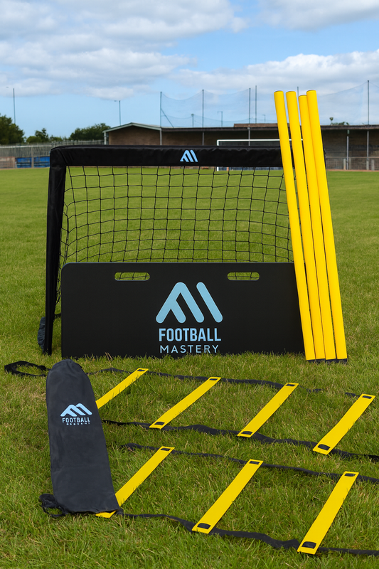 Mini Goal + Rebound Board + Agility Ladder + Speed Poles